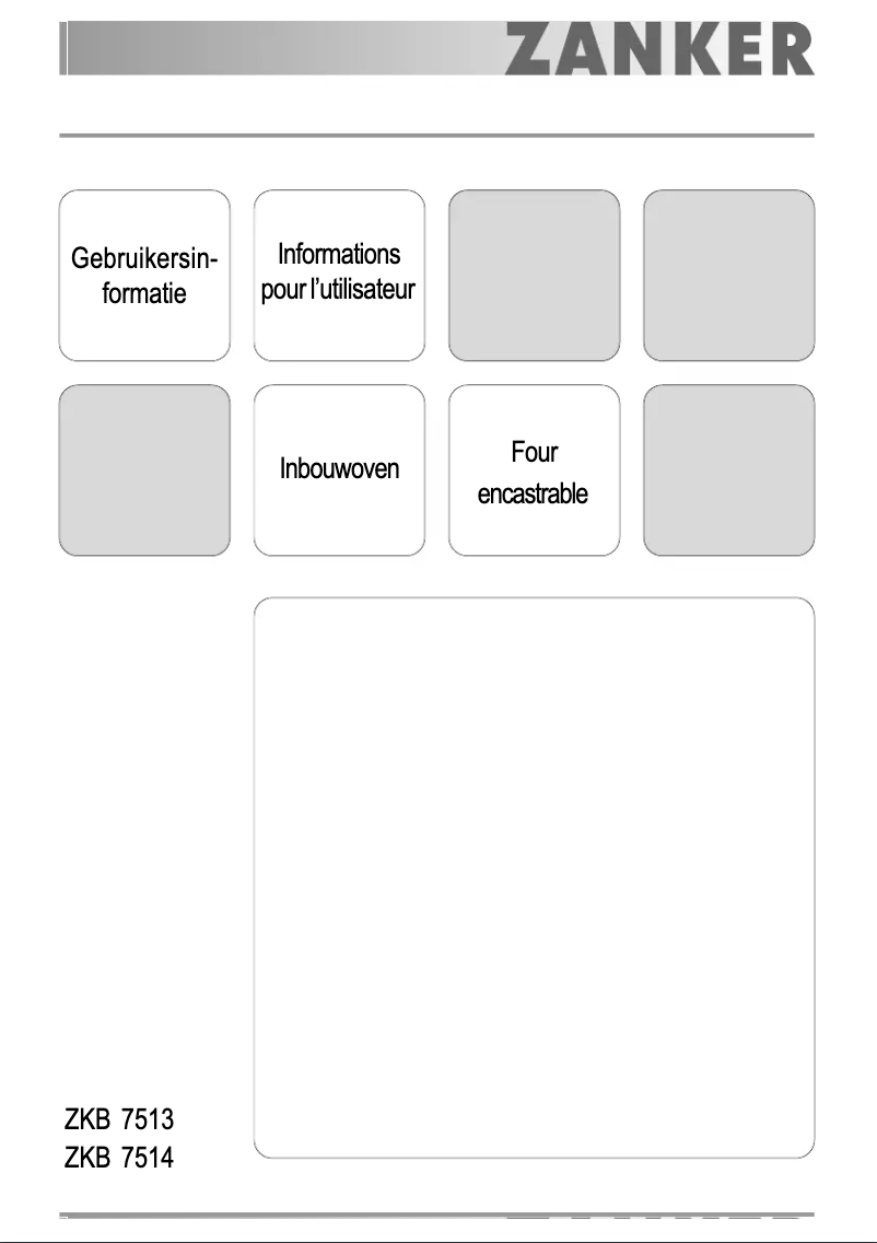 Page 1 de la notice Manuel utilisateur Zanker ZKB 7514 x