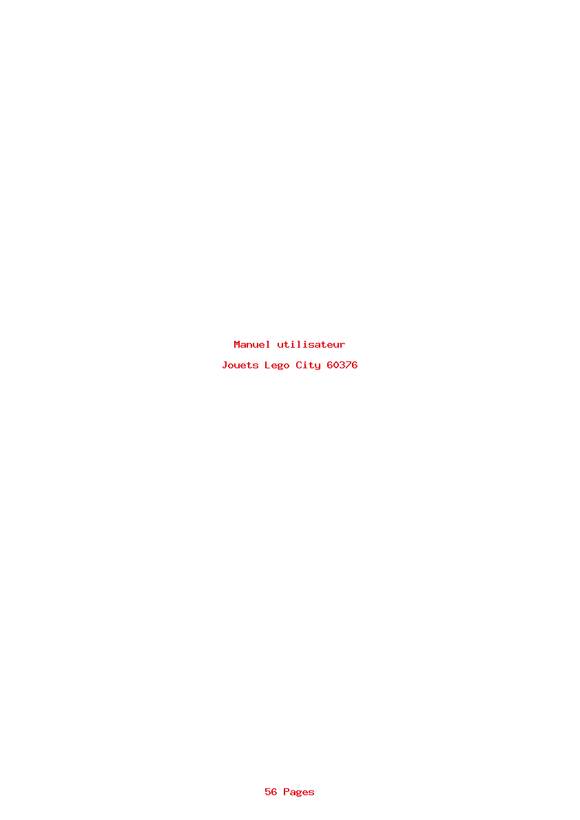 Page 1 de la notice Manuel utilisateur Lego City 60376