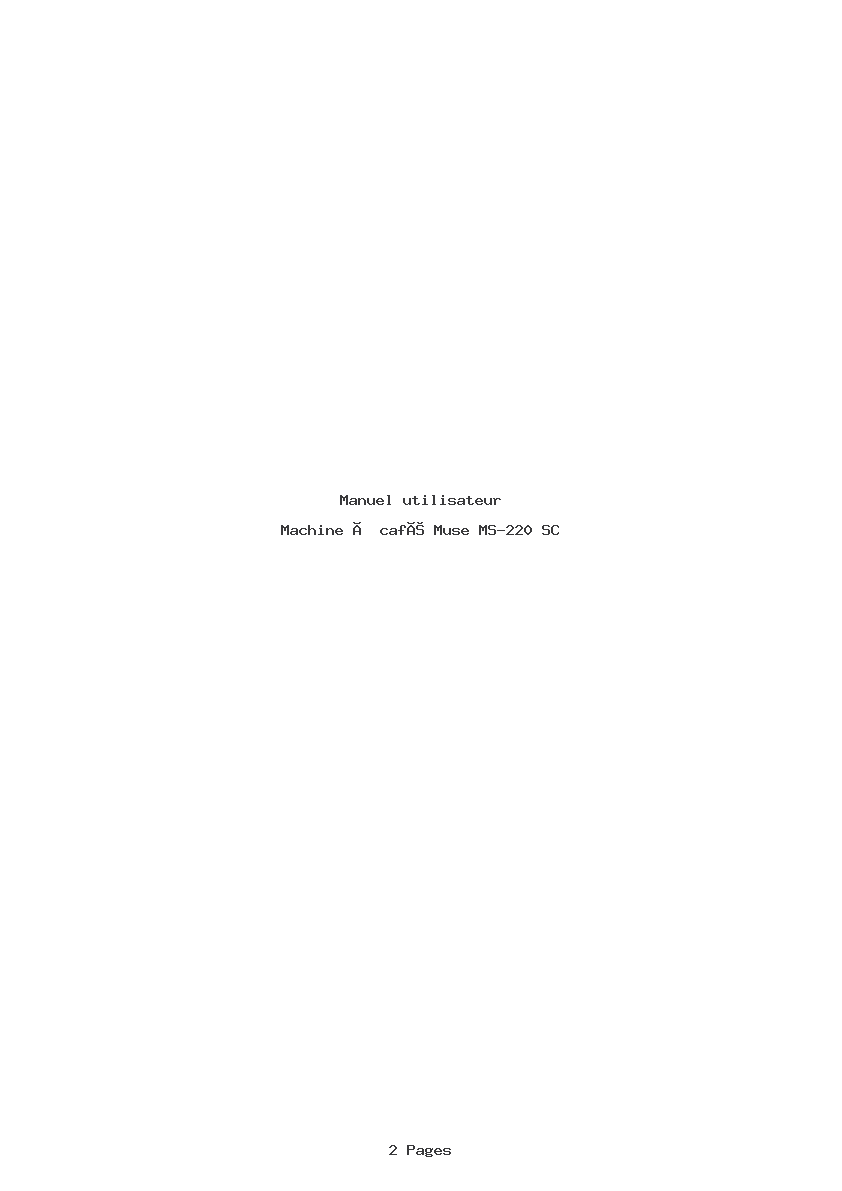 Page 1 de la notice Manuel utilisateur Muse MS-220 SC