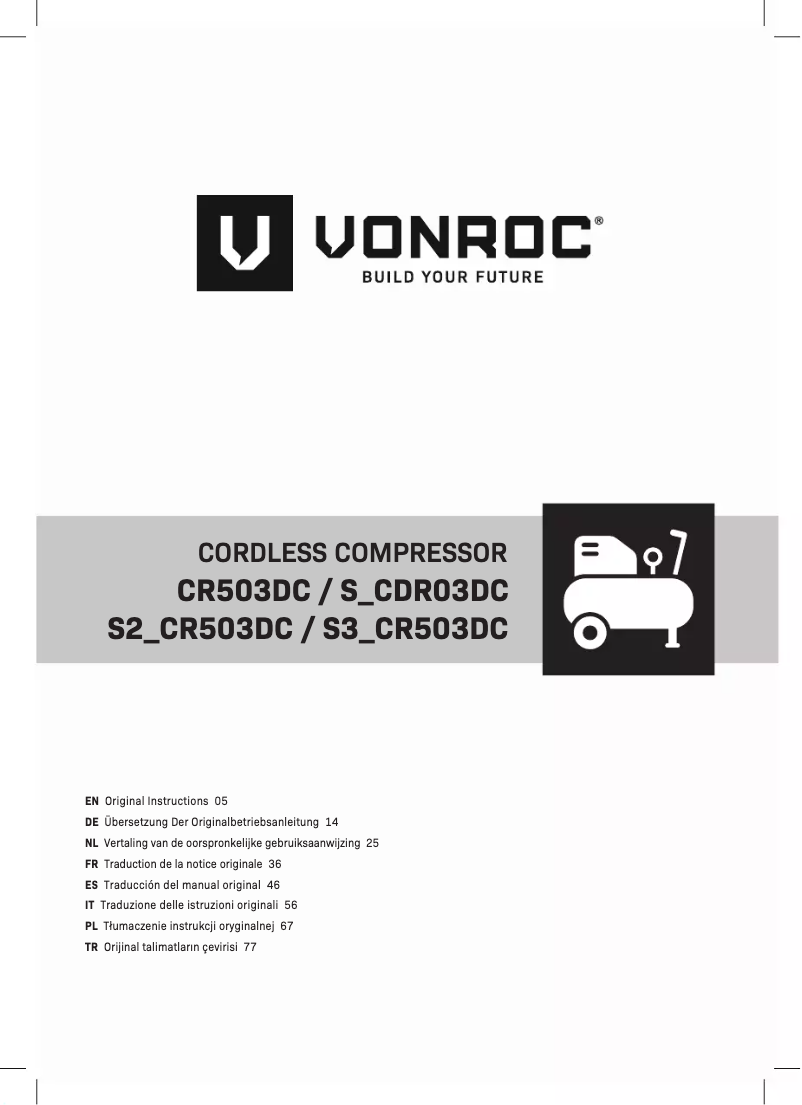 Page 1 of the manual User Manual Vonroc S2_CR503DC