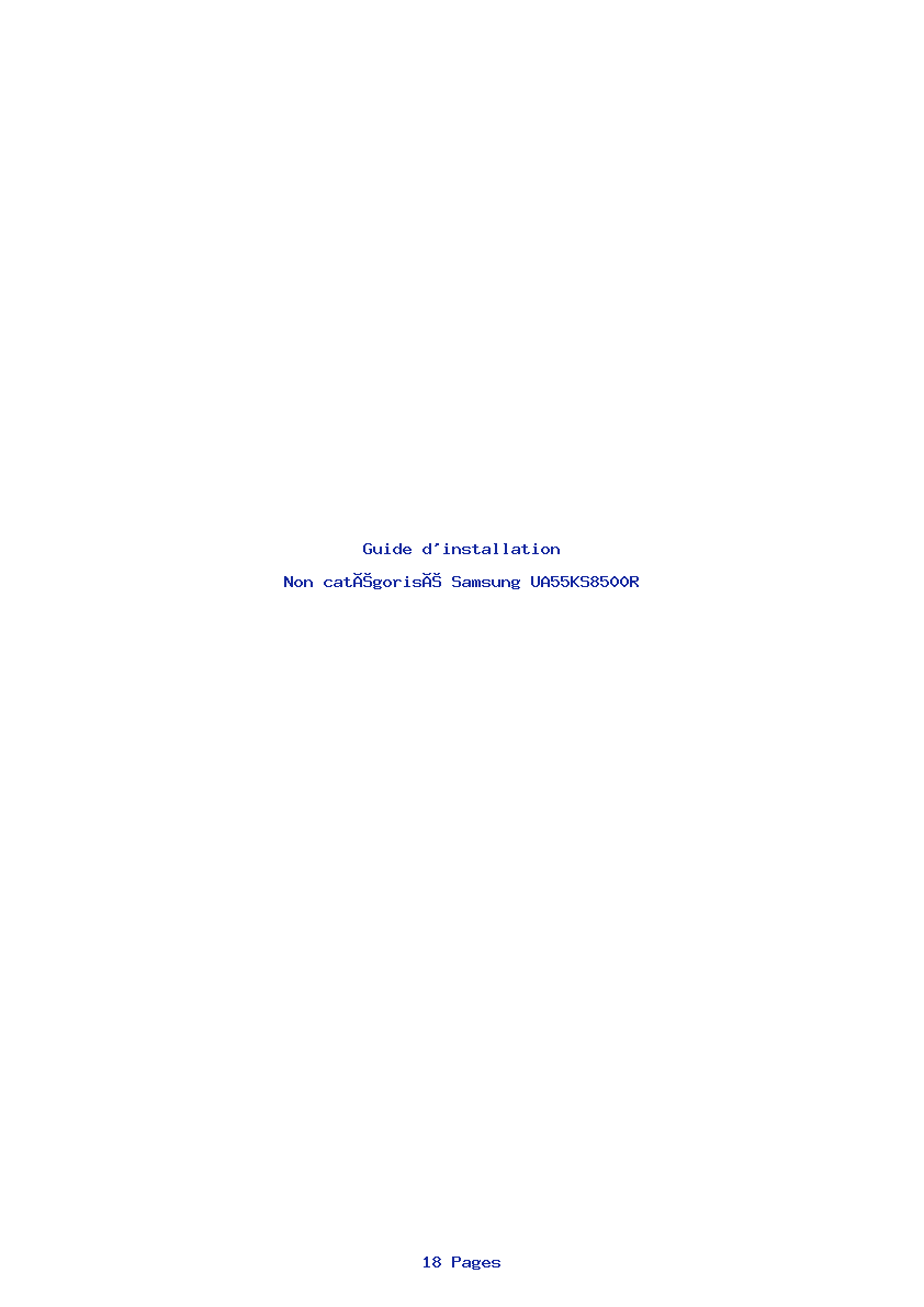 Page 1 de la notice Guide d'installation Samsung UA55KS8500R