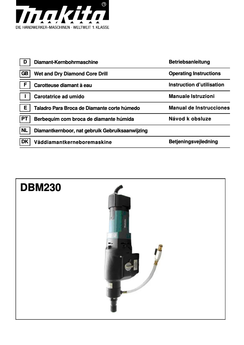 Page 1 de la notice Manuel utilisateur Makita DBM230
