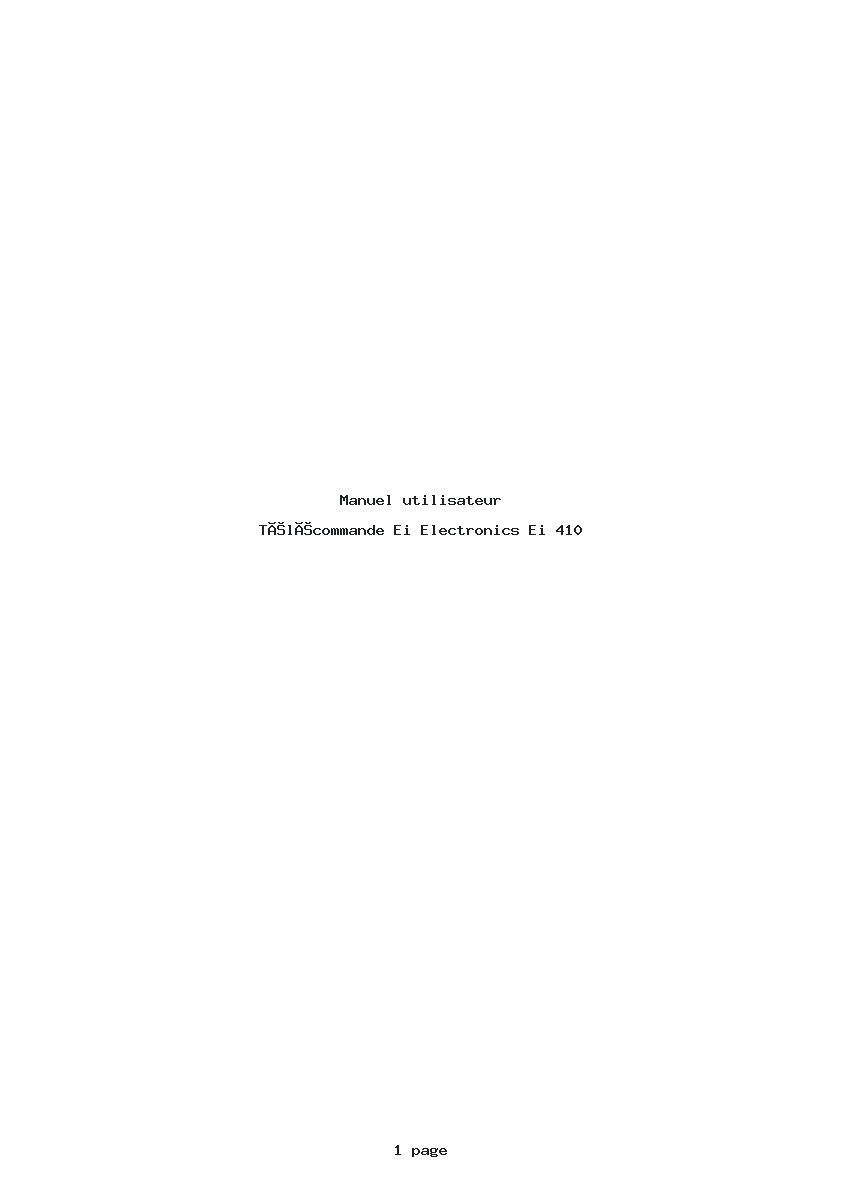 Page 1 de la notice Manuel utilisateur Ei Electronics Ei 410