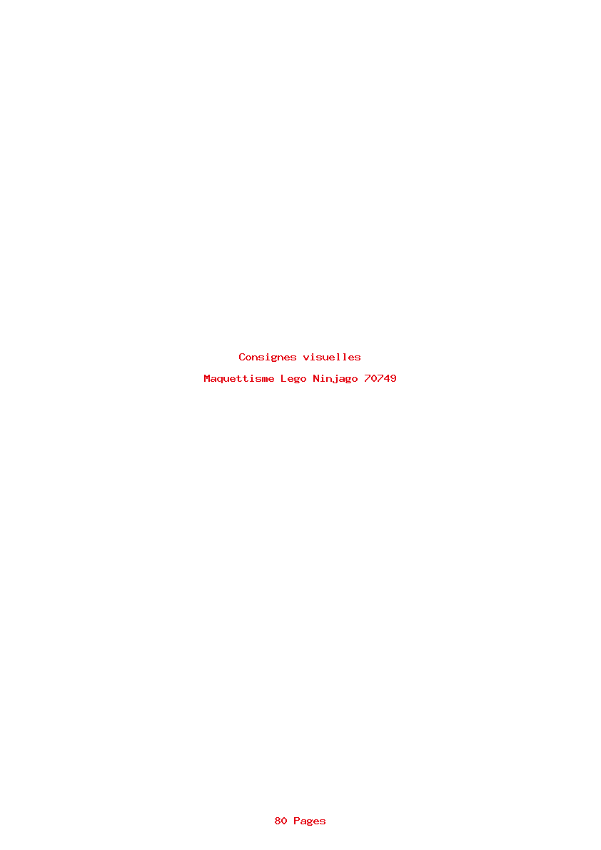 Page 1 de la notice Consignes visuelles Lego Ninjago 70749