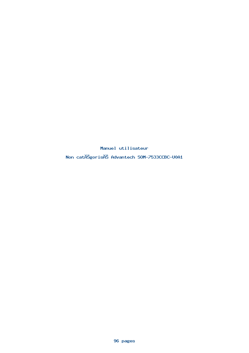 Page 1 de la notice Manuel utilisateur Advantech SOM-7533CCBC-U0A1