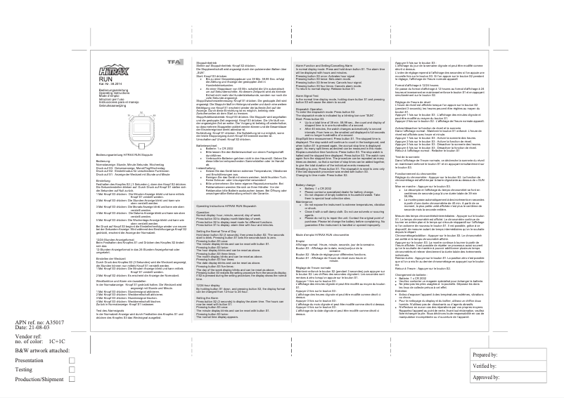 Page 1 de la notice Manuel utilisateur TFA 38.2014