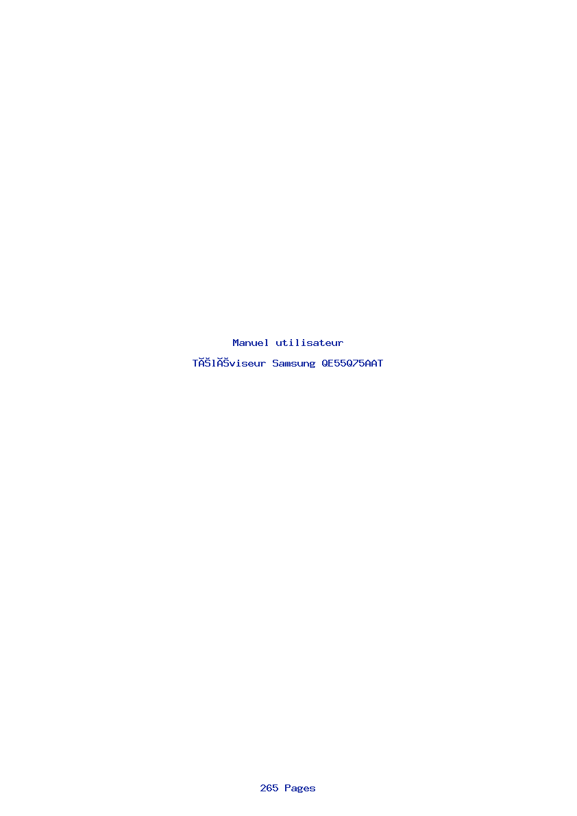 Page 1 de la notice Manuel utilisateur Samsung QE55Q75AAT