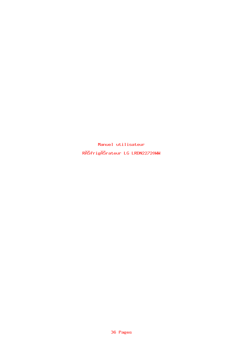 Page 1 de la notice Manuel utilisateur LG LRDN22720WW
