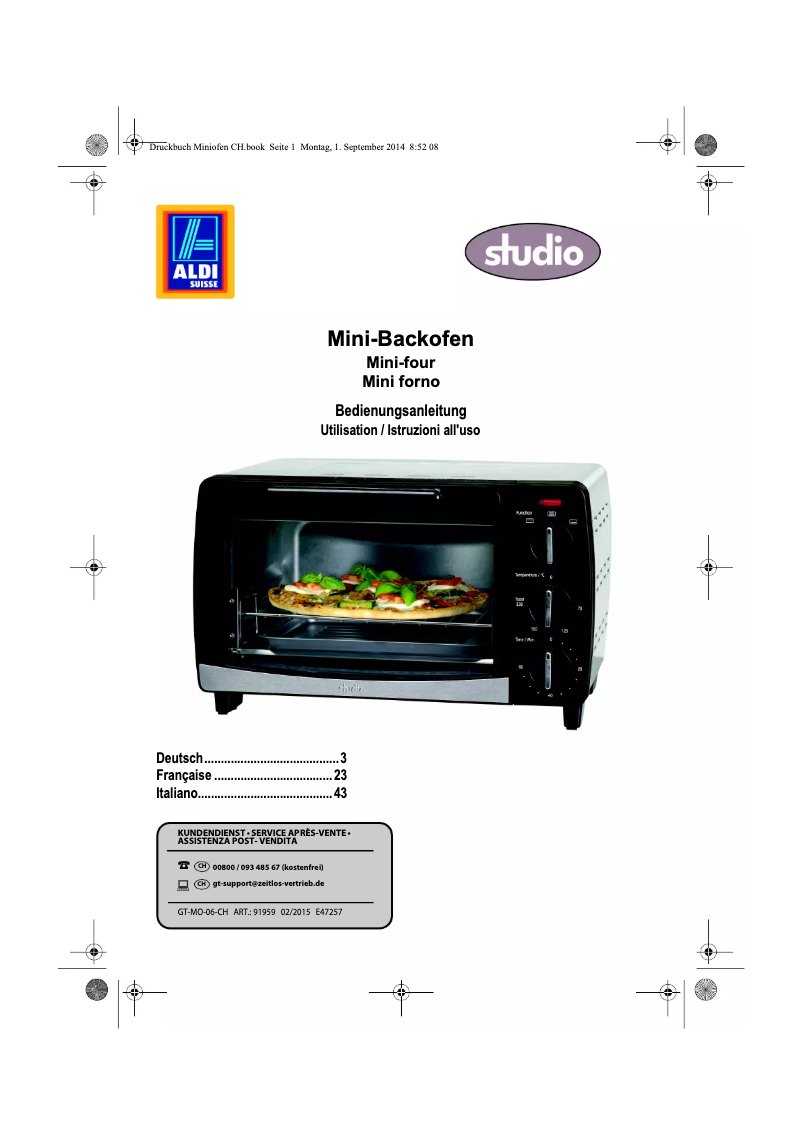 Página 1 del manual Manual de usuario Studio GT-MO-06