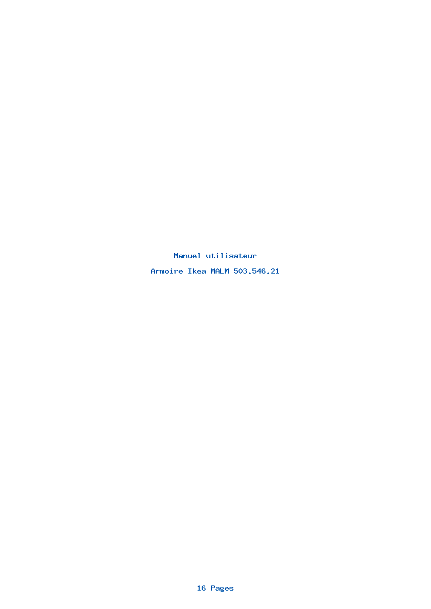 Page 1 de la notice Manuel utilisateur Ikea MALM 503.546.21