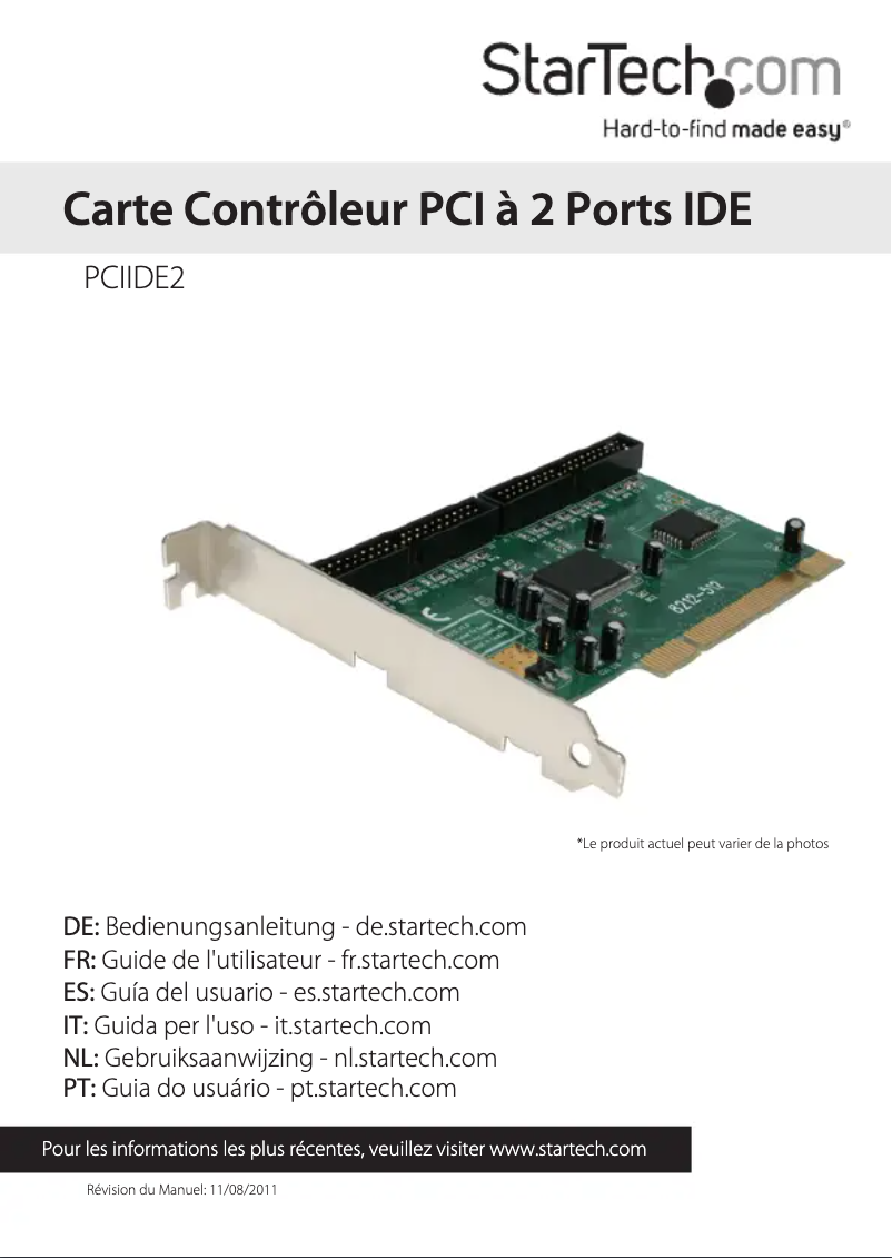 Página 1 del manual Manual de usuario StarTech.com PCIIDE2