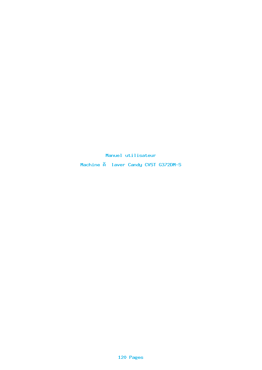 Page 1 de la notice Manuel utilisateur Candy CVST G372DM-S