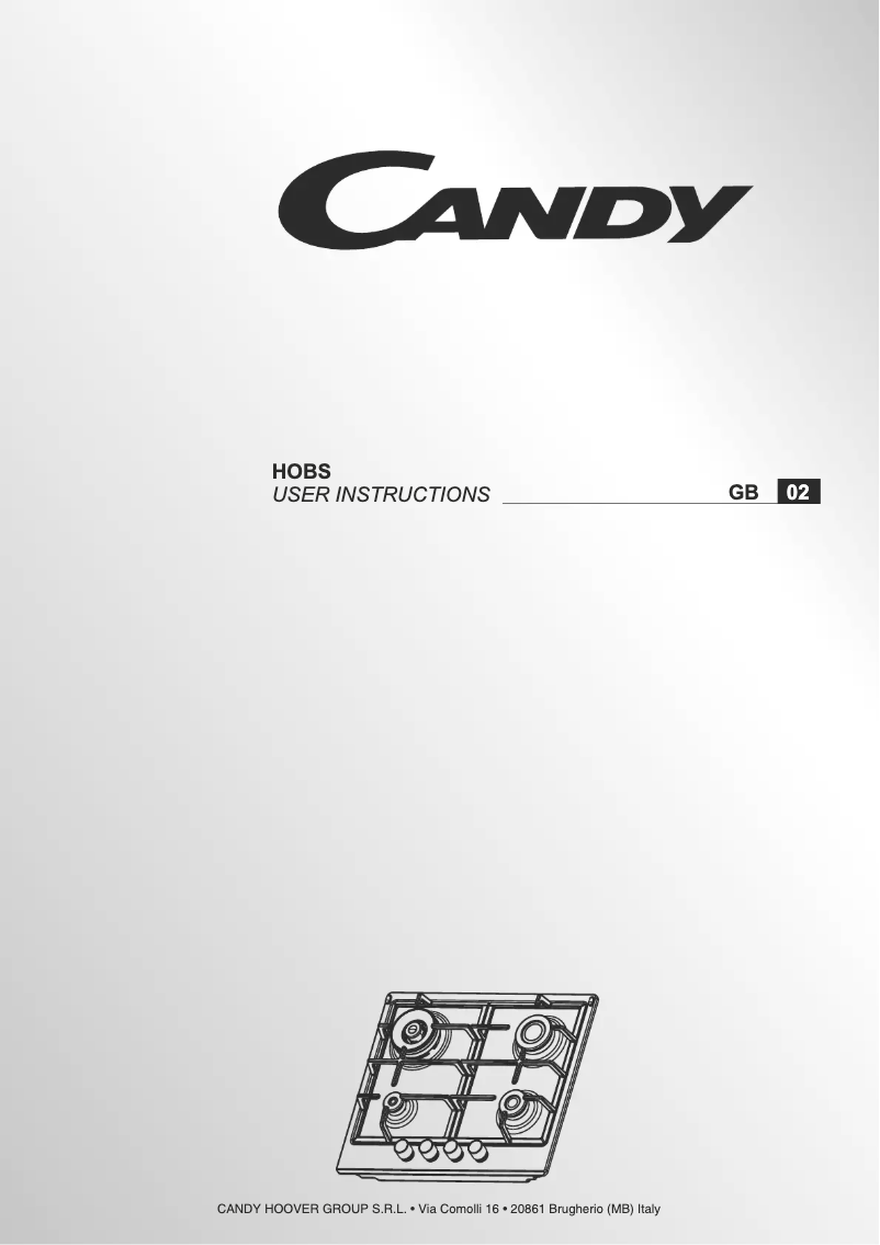 Page 1 of the manual User Manual Candy CHG6BR4WX LPG
