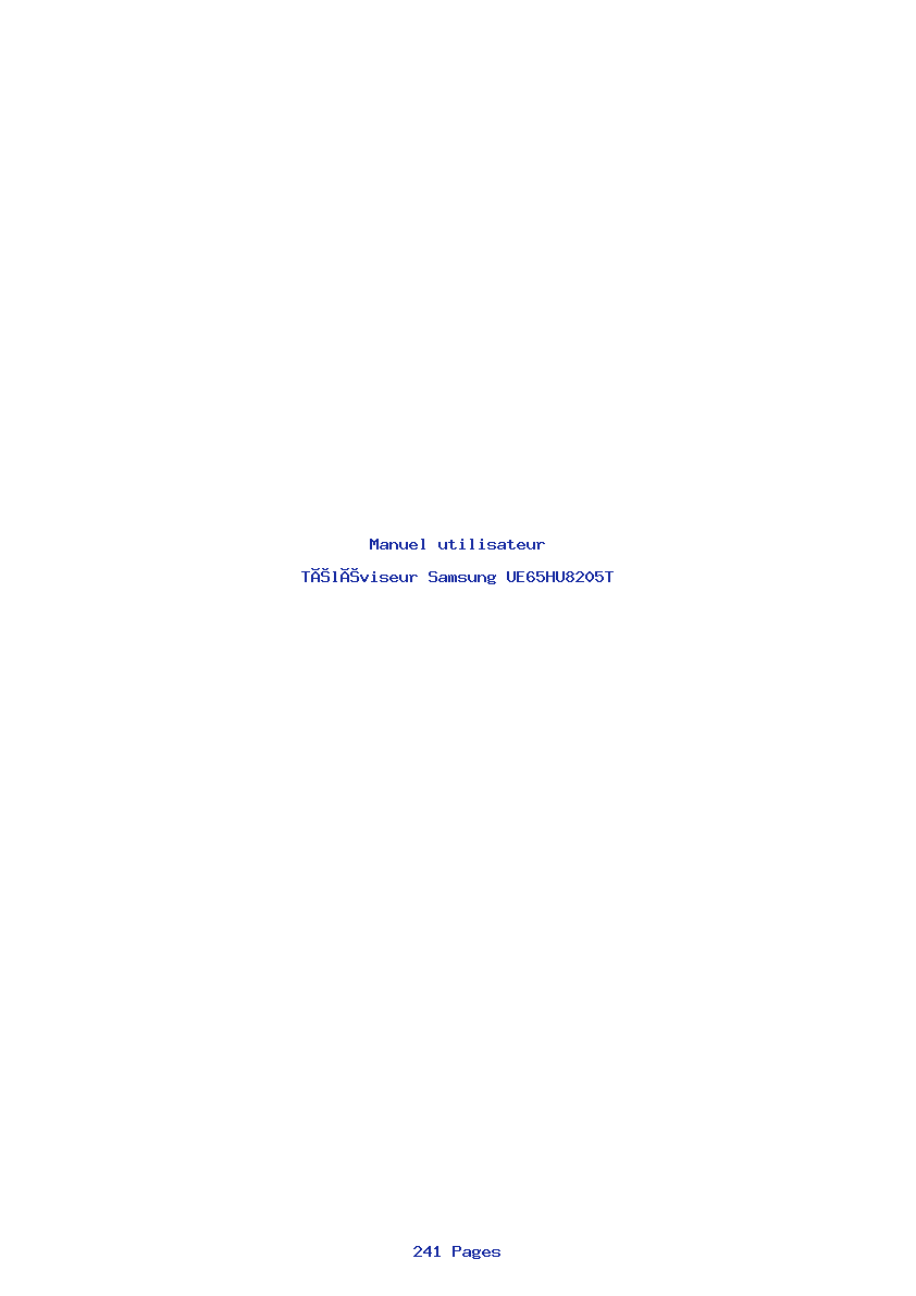 Page 1 de la notice Manuel utilisateur Samsung UE65HU8205T