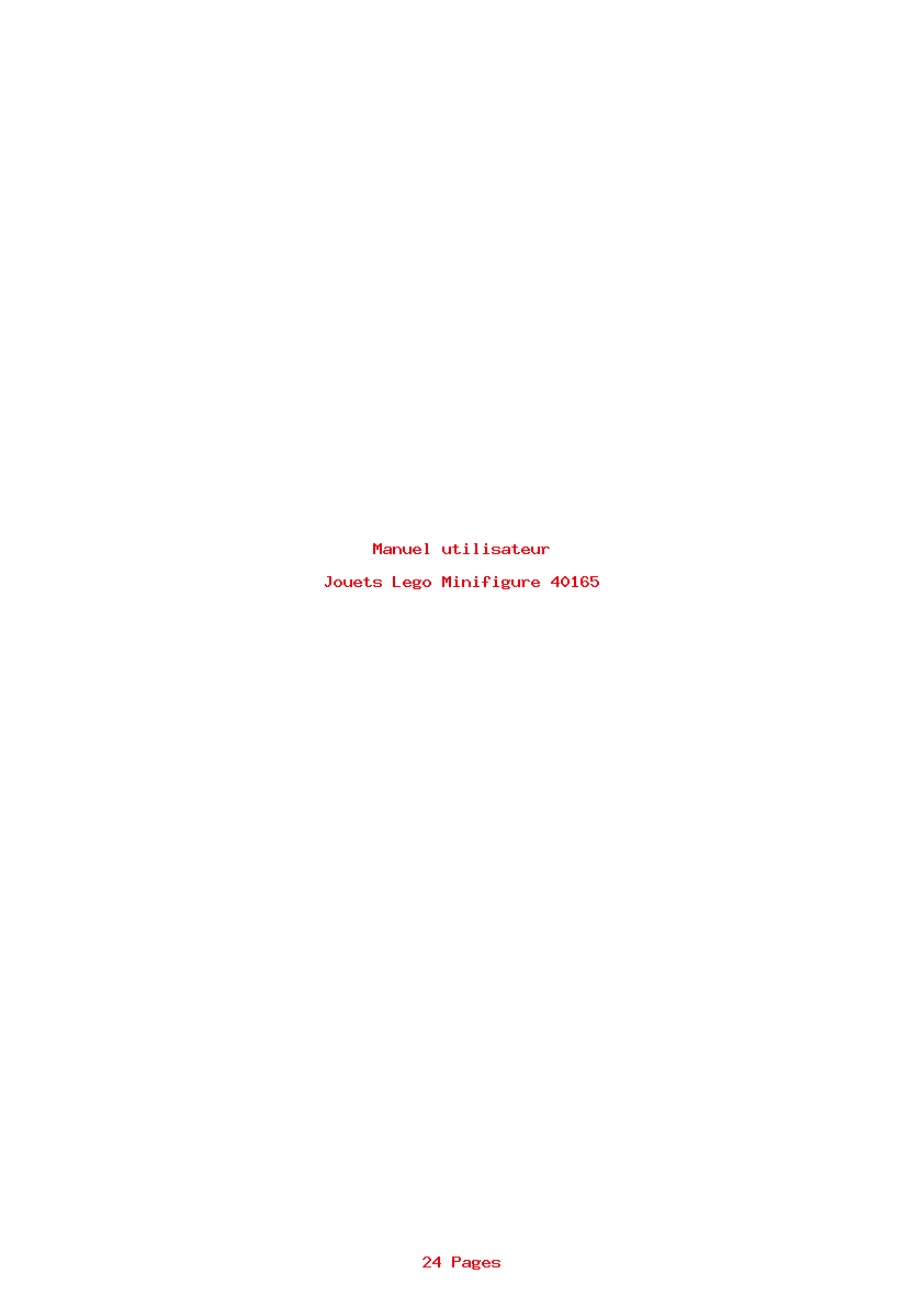 Page 1 de la notice Manuel utilisateur Lego Minifigure 40165