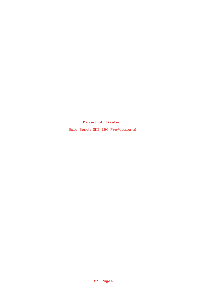 Page 1 de la notice Manuel utilisateur Bosch GKS 190 Professional