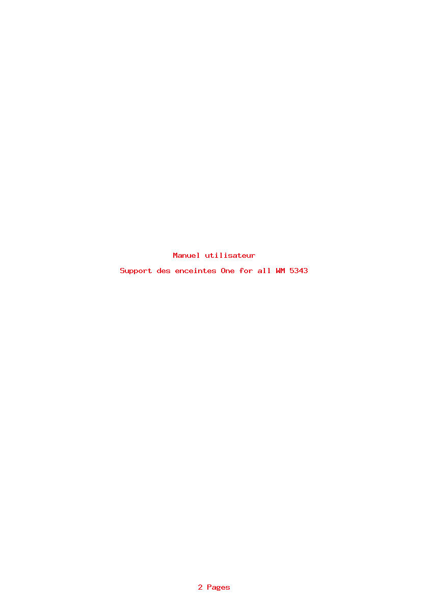 Page 1 de la notice Manuel utilisateur One for all WM 5343