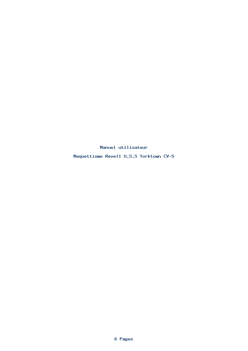 Page 1 de la notice Manuel utilisateur Revell U.S.S Yorktown CV-5
