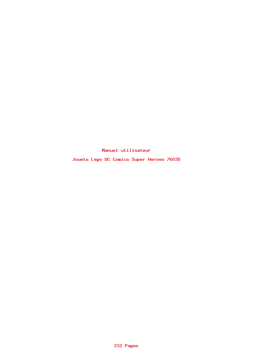 Page 1 de la notice Manuel utilisateur Lego DC Comics Super Heroes 76035