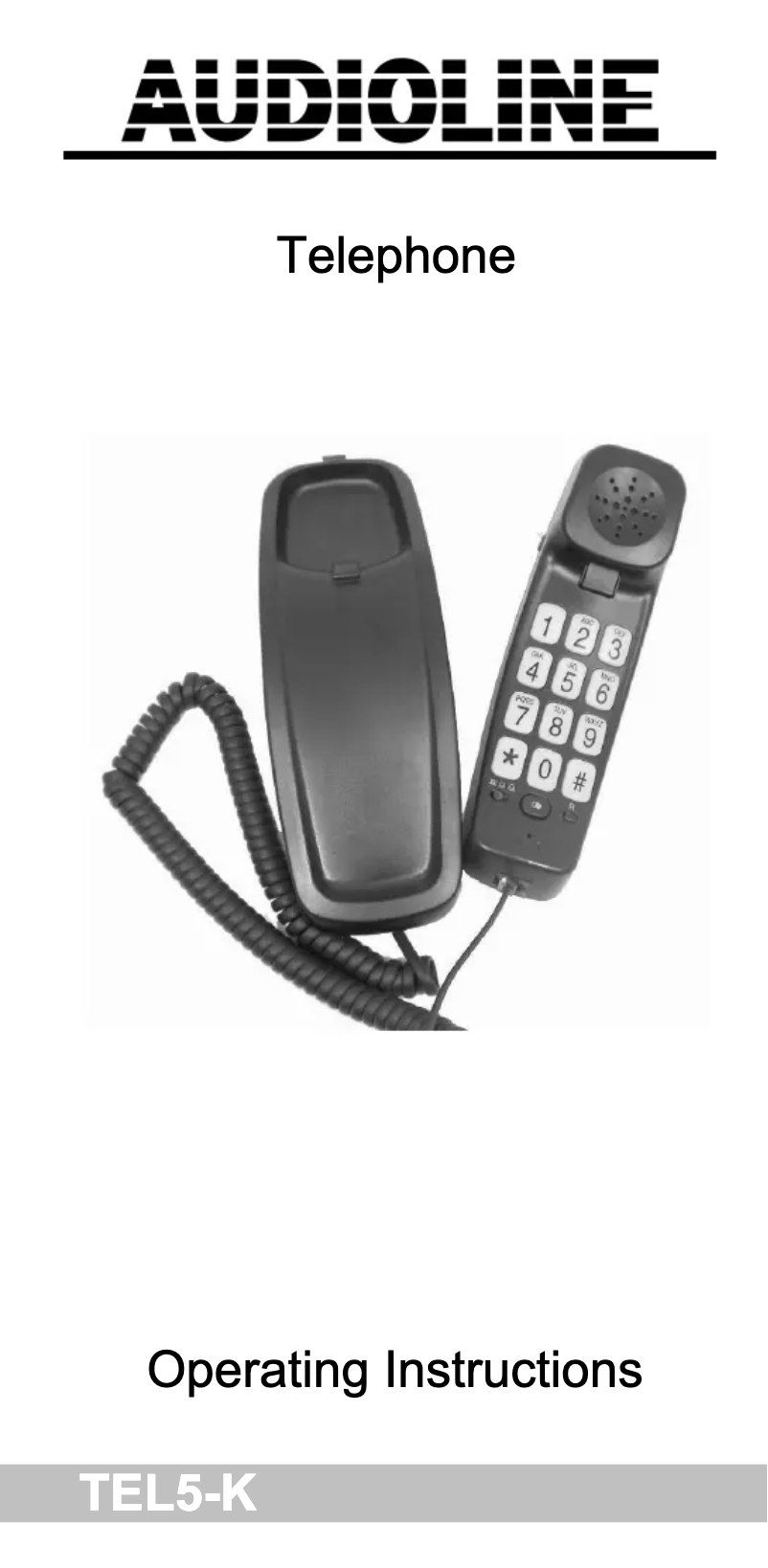 Page 1 of the manual User Manual Audioline TEL 5 K