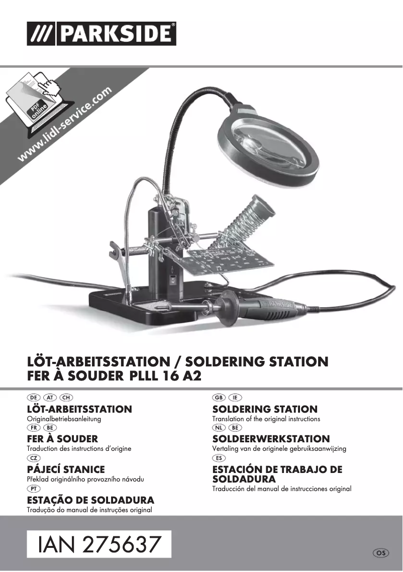 Page 1 of the manual User Manual Parkside PLLL 16 A2