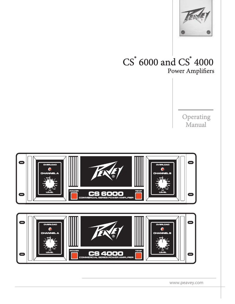 Page 1 de la notice Manuel utilisateur Peavey CS 6000