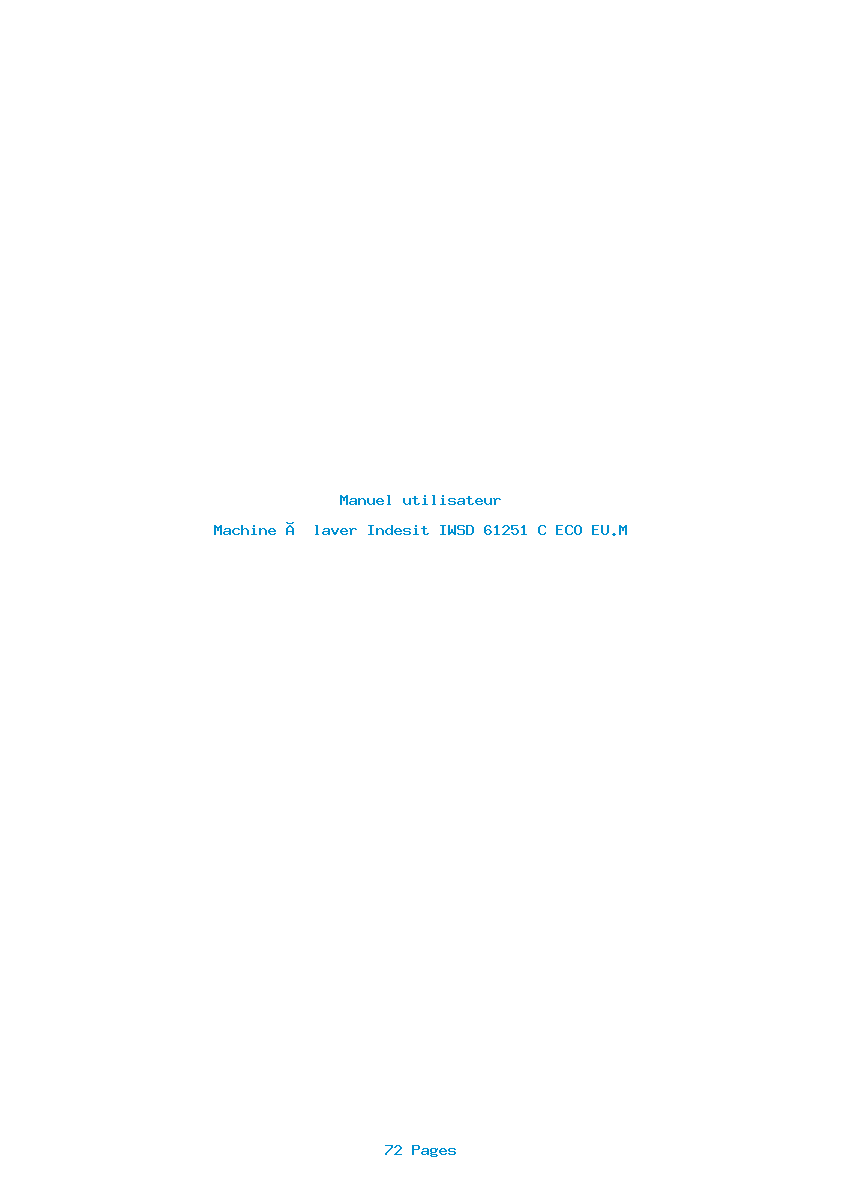 Page 1 de la notice Manuel utilisateur Indesit IWSD 61251 C ECO EU.M