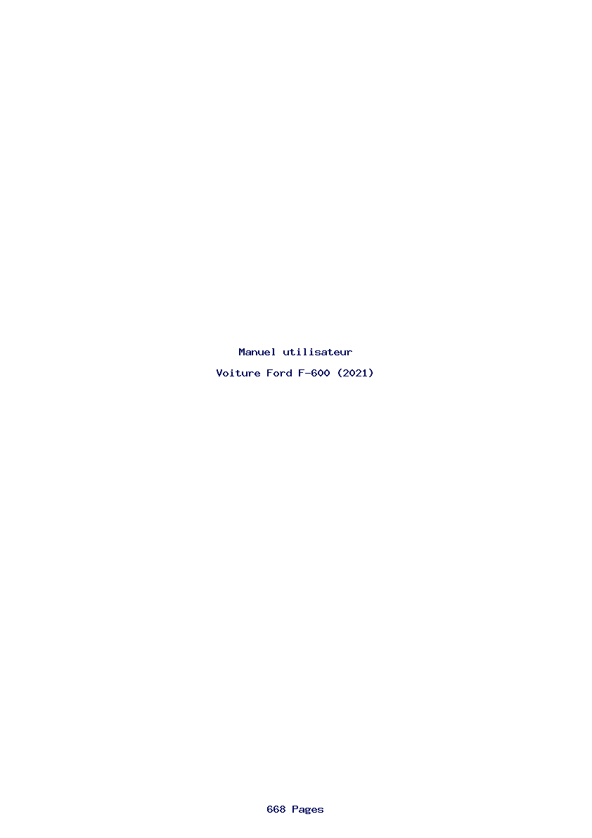 Page 1 de la notice Manuel utilisateur Ford F-600 (2021)