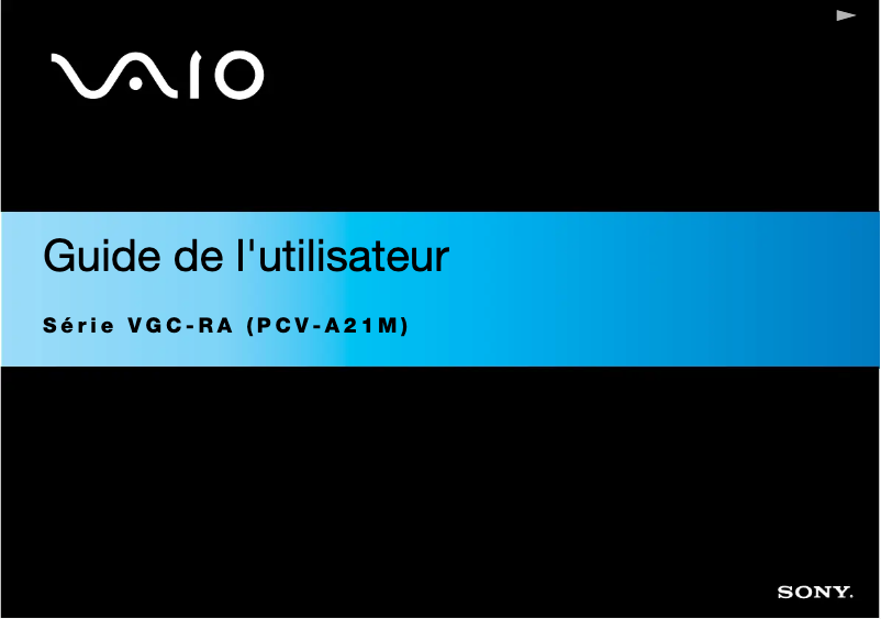 Page 1 de la notice Manuel utilisateur Sony Vaio VGC-RA304