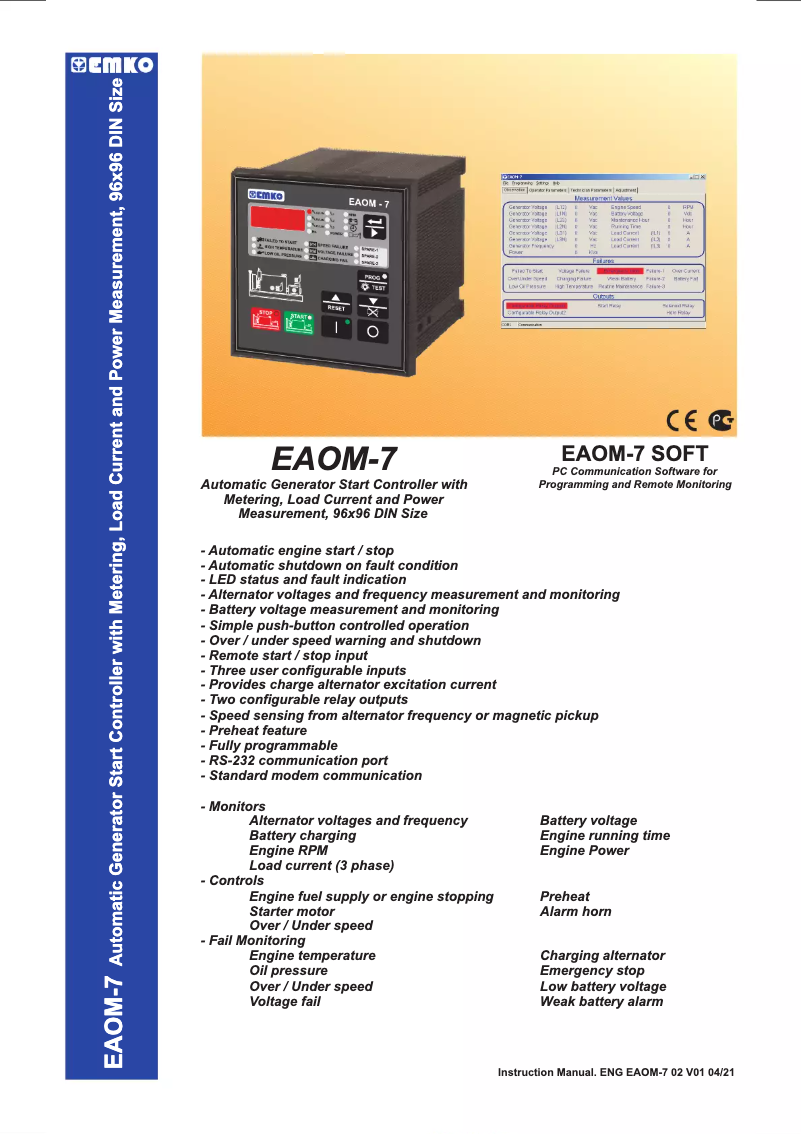 Page 1 de la notice Manuel utilisateur Emko EAOM-7