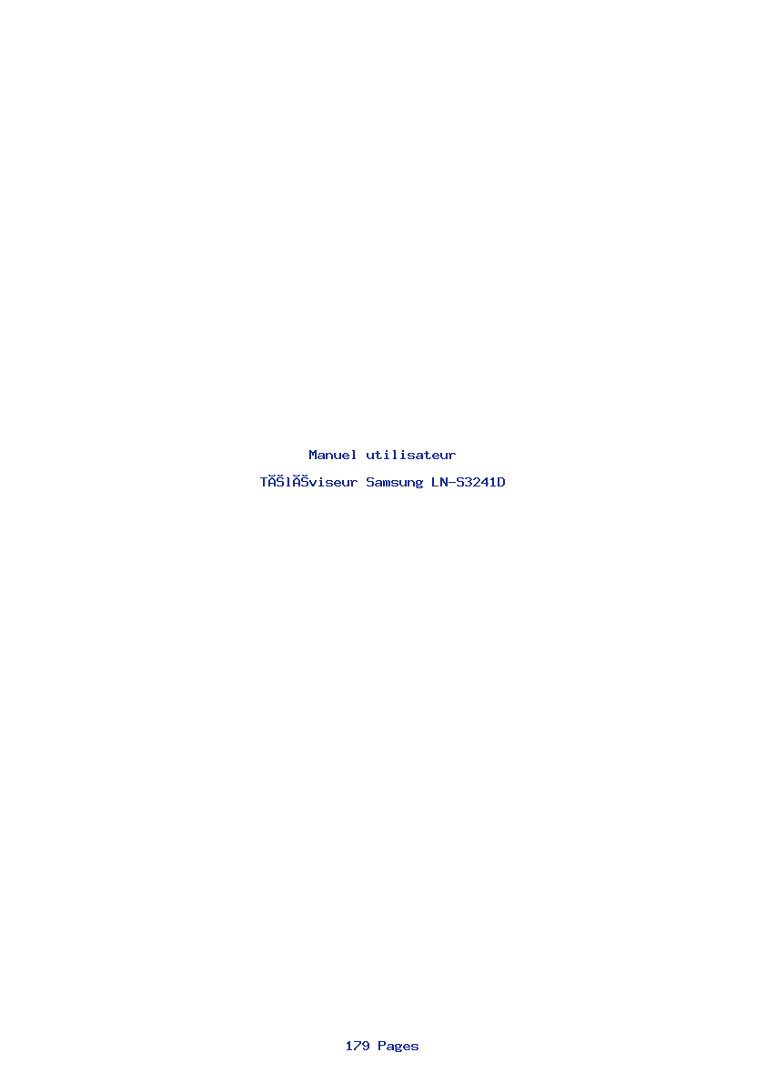 Page 1 de la notice Manuel utilisateur Samsung LN-S3241D