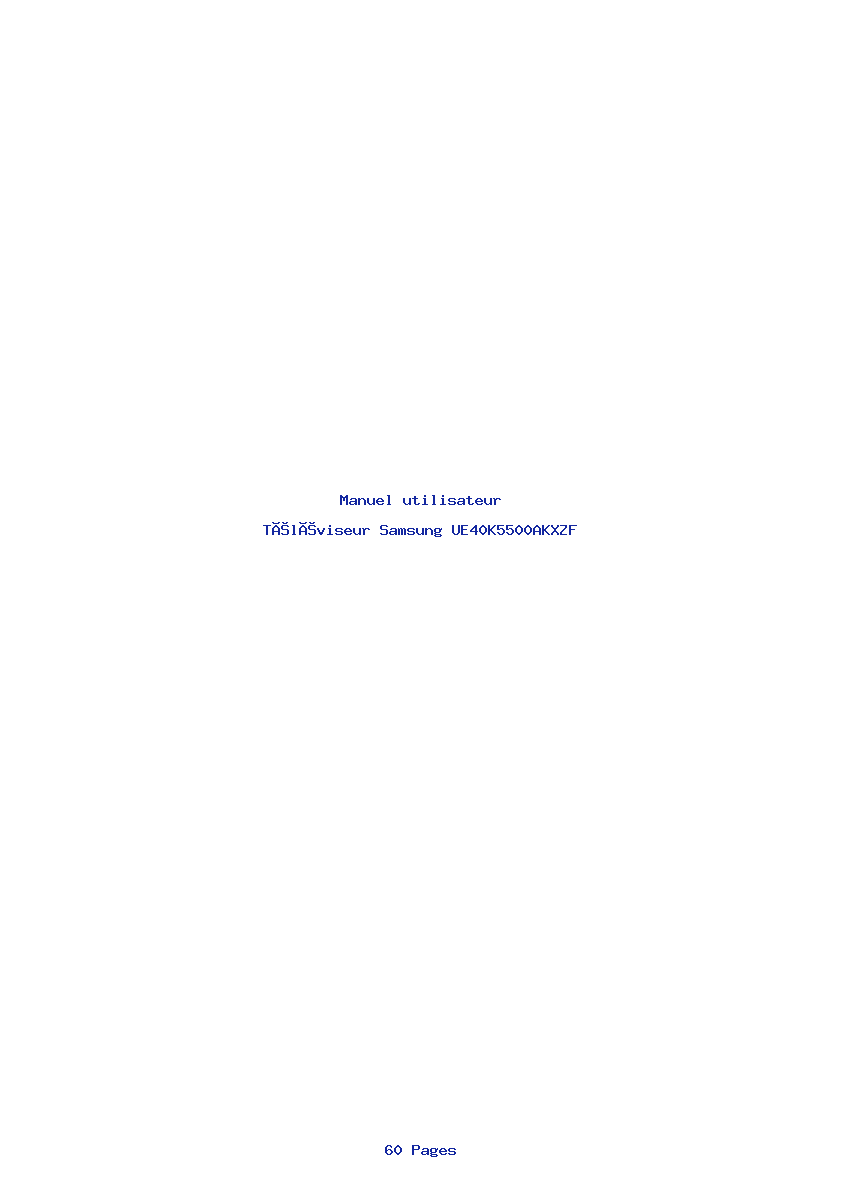 Page 1 de la notice Manuel utilisateur Samsung UE40K5500AKXZF