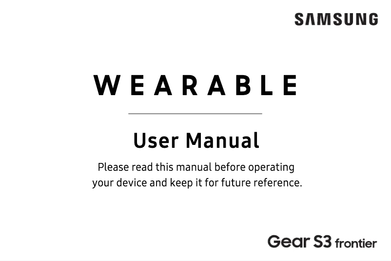 Page 1 de la notice Manuel utilisateur Samsung Gear S3