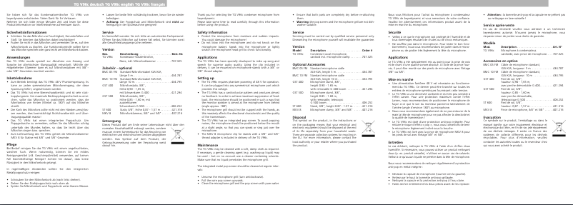 Page 1 of the manual User Manual Beyerdynamic TG V96c