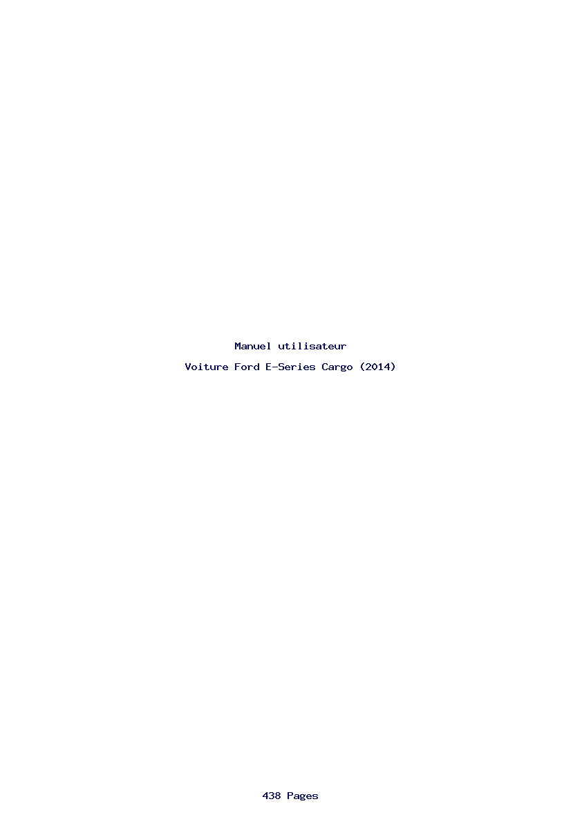 Page 1 de la notice Manuel utilisateur Ford E-Series Cargo (2014)
