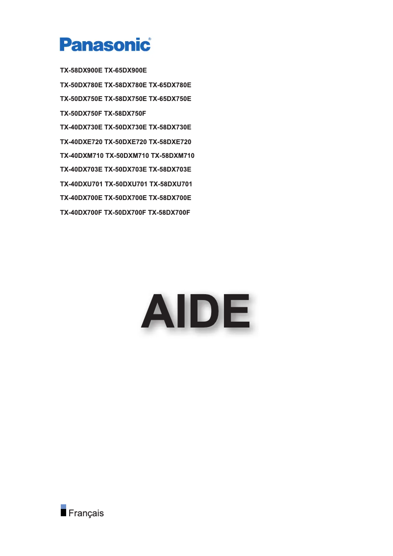 Page 1 de la notice Manuel utilisateur Panasonic Viera TX-65DX780E
