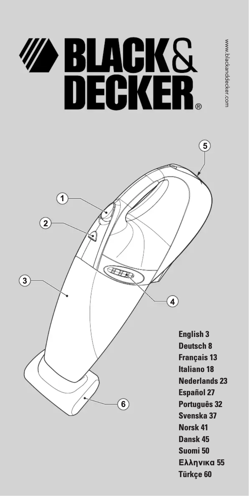Page 1 de la notice Manuel utilisateur Black & Decker CV7205T
