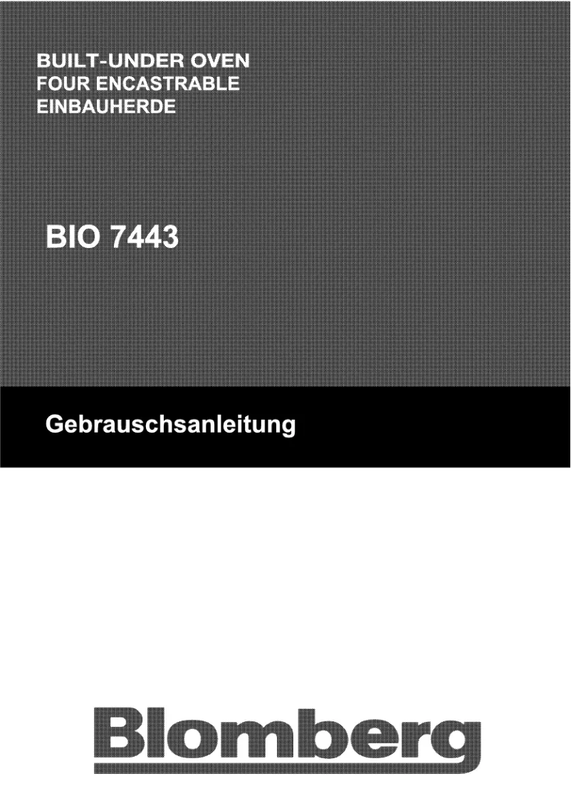Page 1 de la notice Manuel utilisateur Blomberg BIO 7443