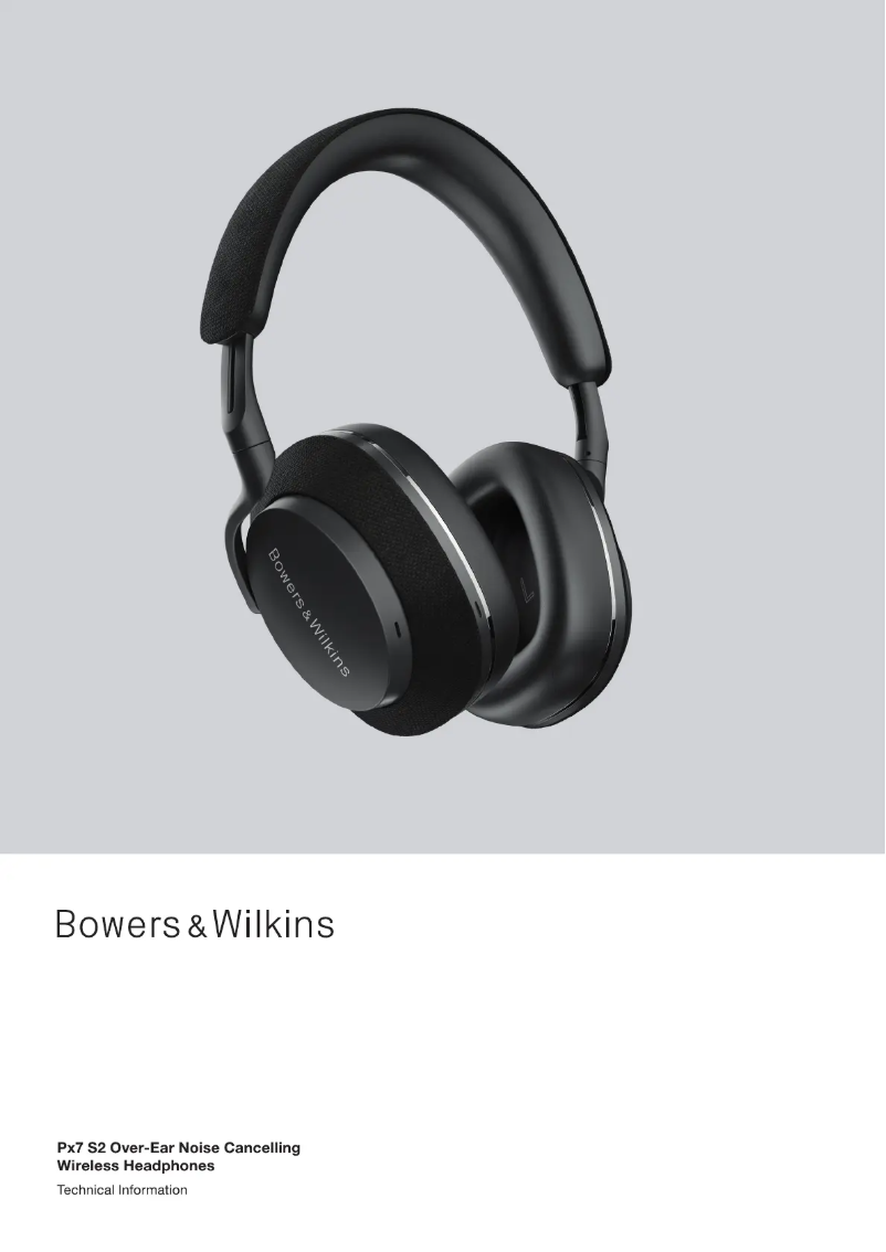 Page 1 de la notice Fiche technique Bowers & Wilkins Px7 S2