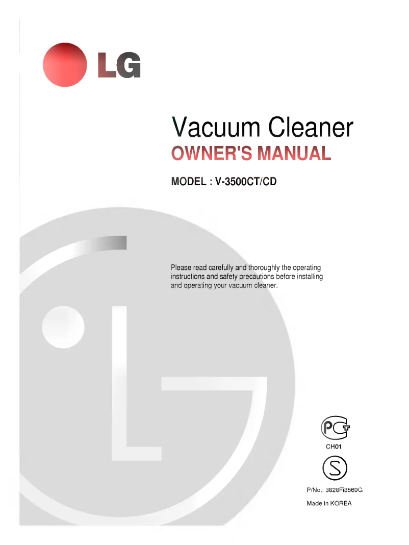 Page 1 de la notice Manuel utilisateur LG V-3500CT