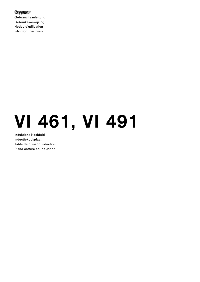 Página 1 del manual Manual de usuario Gaggenau VI461110
