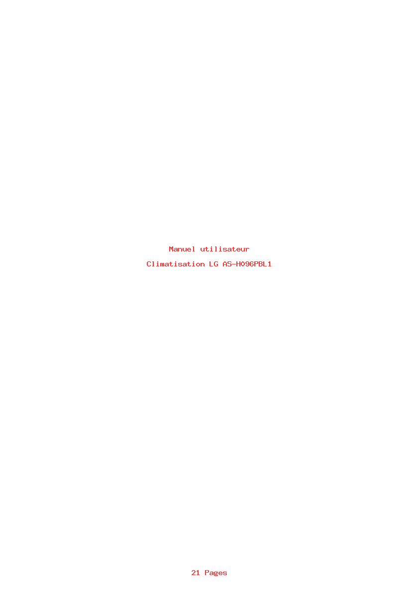 Page 1 de la notice Manuel utilisateur LG AS-H096PBL1