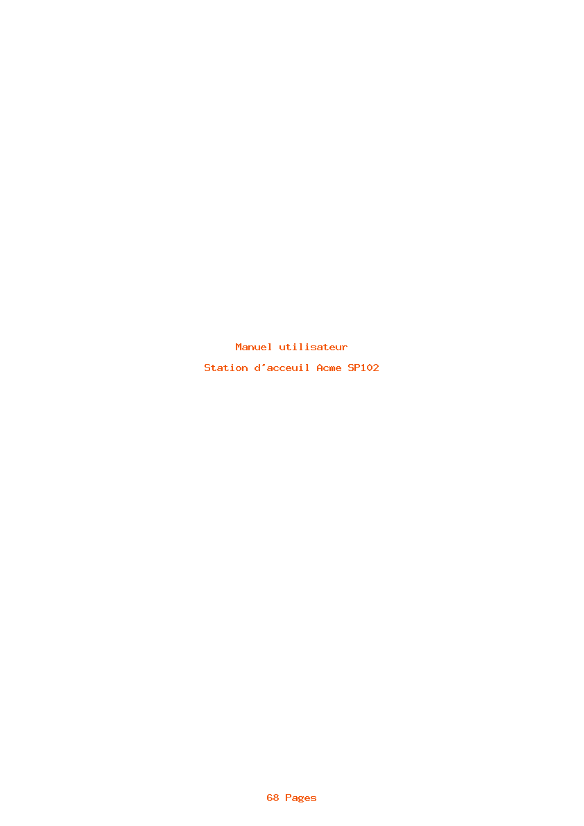 Page 1 de la notice Manuel utilisateur Acme SP102