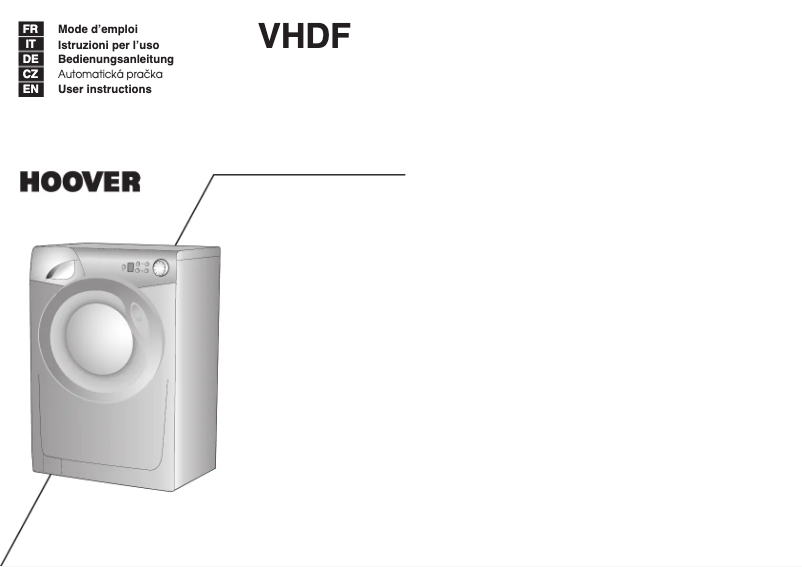 Page 1 de la notice Manuel utilisateur Hoover VHDF 710-30