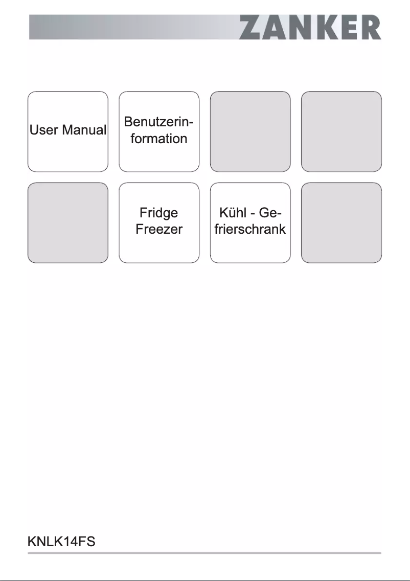 Página 1 del manual Manual de usuario Zanker KNLK14FS
