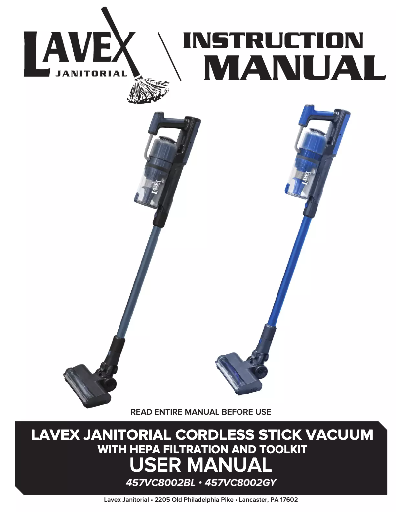 Página 1 del manual Manual de usuario Lavex Janitorial 457VC8002BL
