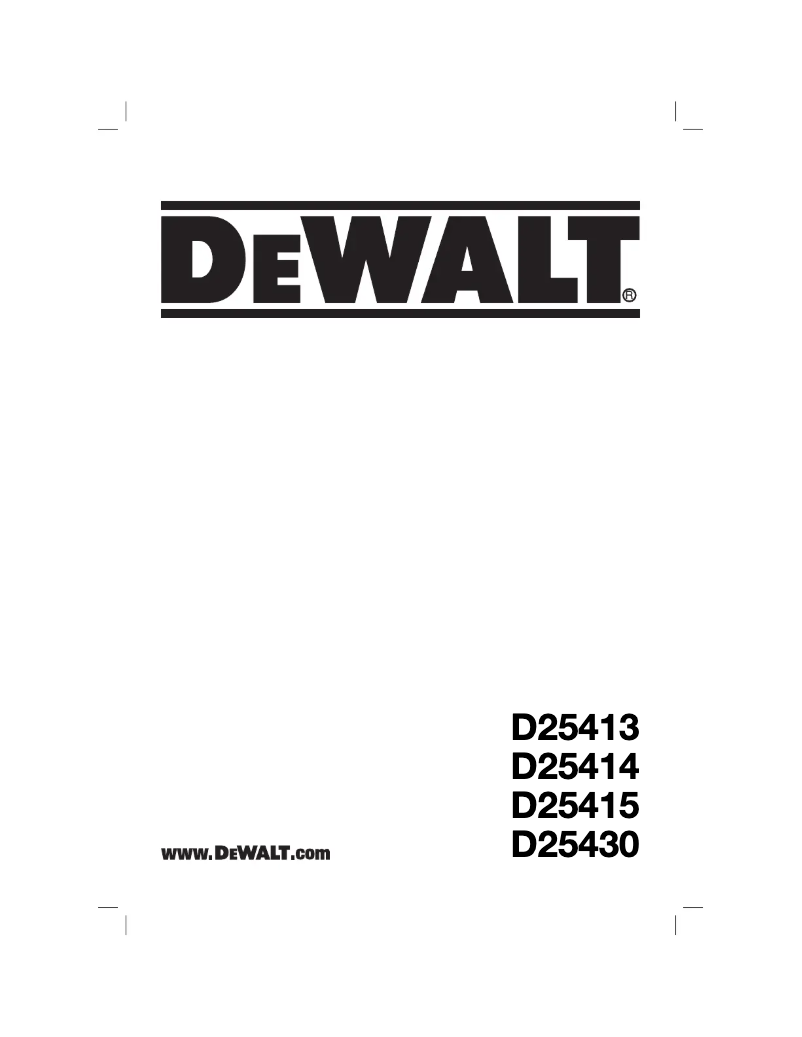 Page 1 de la notice Manuel utilisateur DeWalt D25415