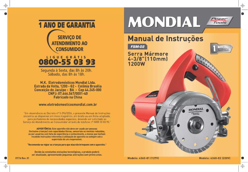 Página 1 del manual Manual de usuario Mondial FSM-02