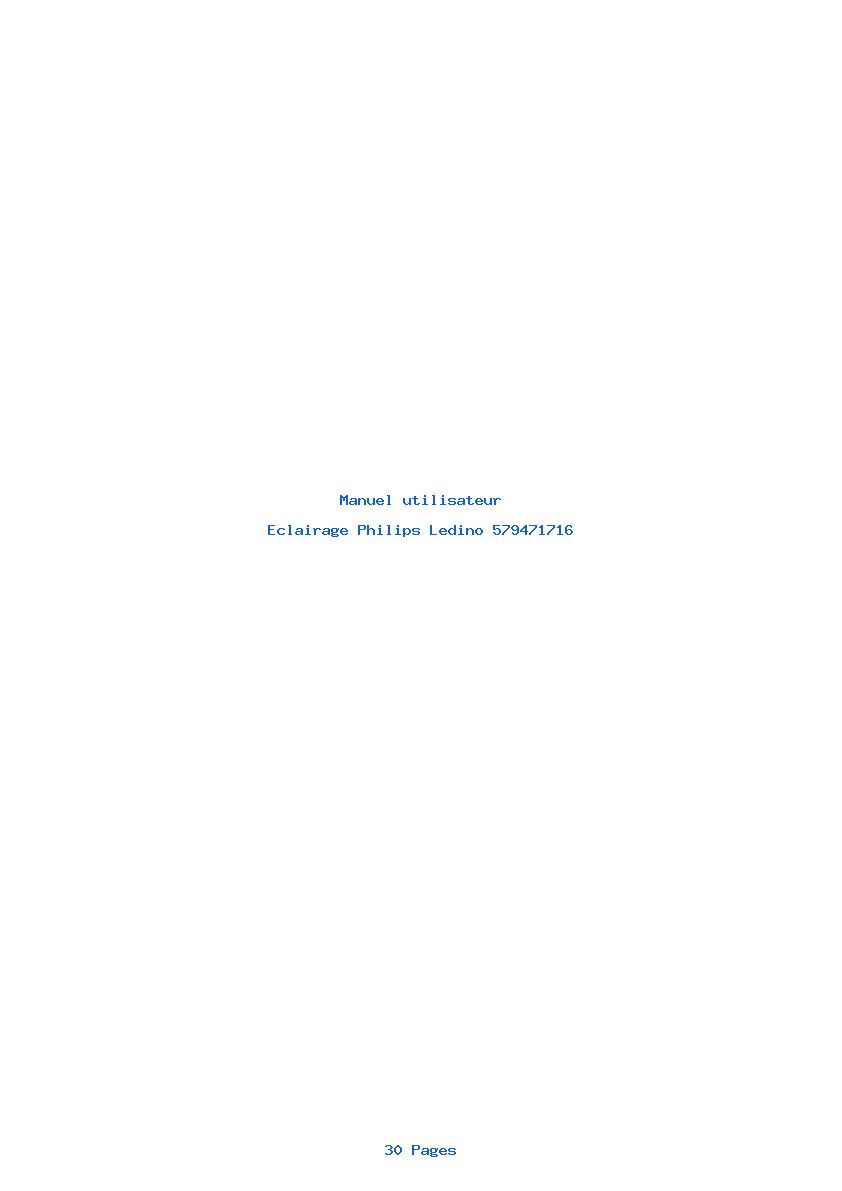 Page 1 de la notice Manuel utilisateur Philips Ledino 579471716