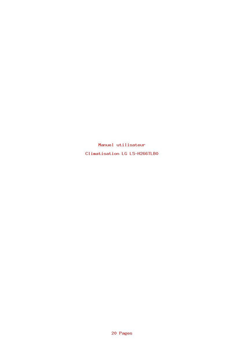 Page 1 de la notice Manuel utilisateur LG LS-H266TLB0